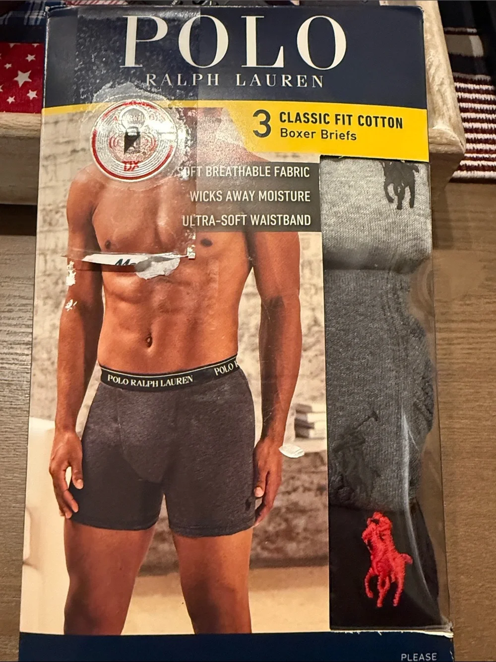 Polo Ralph Lauren Mens Large Classic Fit 3 Pack Boxer Briefs. 3 Colors